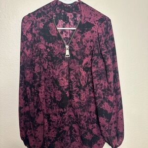 Premise Pink and Black Patterned Blouse